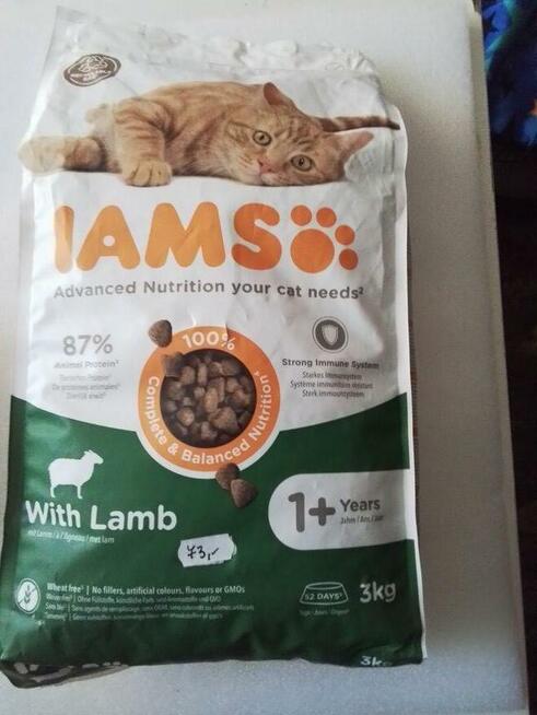 Sucha karma dla kotów*IAMS-WITH LAMB*
