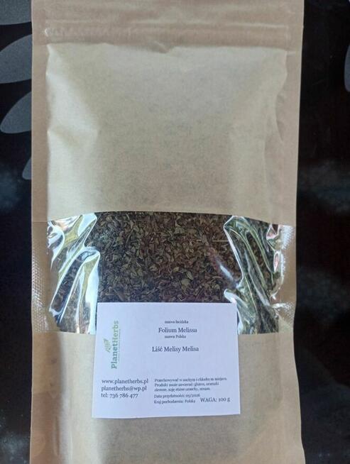Liść melisy naturalne ziola premium 100 g stres relaks