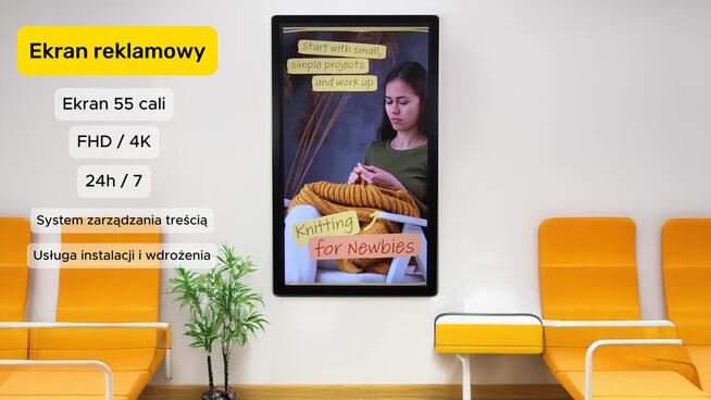 Monitor reklamowy w obudowie metalowej ze szkłem hartowanym