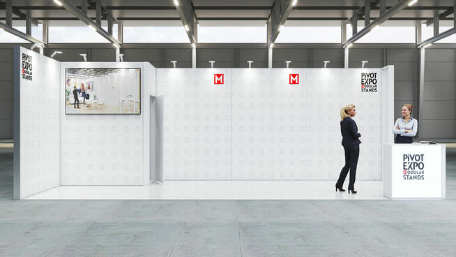 Modułowe stoisko targowe 8x3 m + trybunka