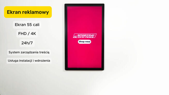 Monitor reklamowy w obudowie metalowej ze szkłem hartowanym