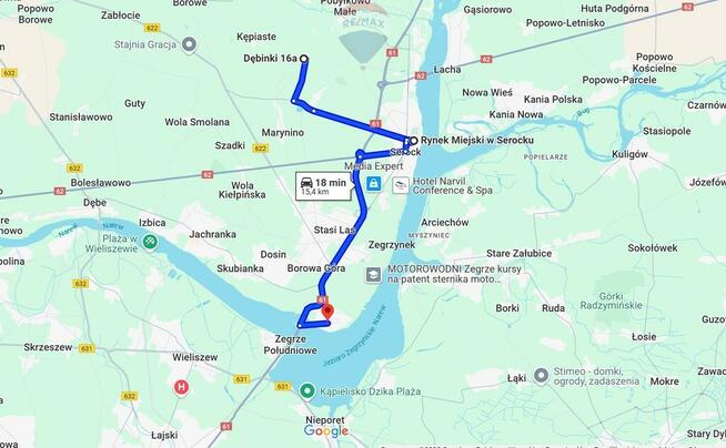 Działka budowlana Dębinkach niedaleko Serocka