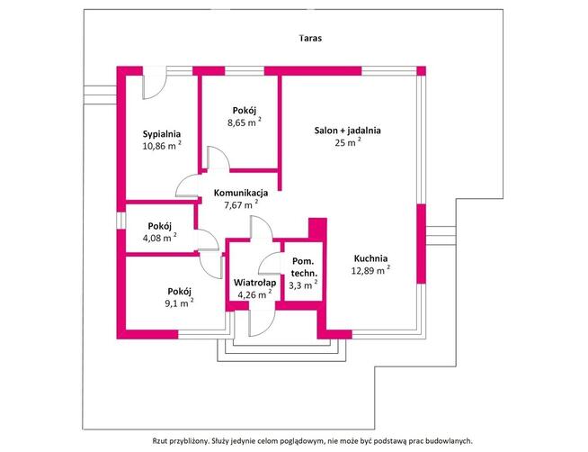 Nowy parterowy dom z pompą ciepła.