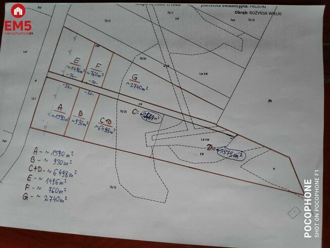 Działka rolna Rożyńsk Wielki gm. Prostki Rożyńsk Wielki