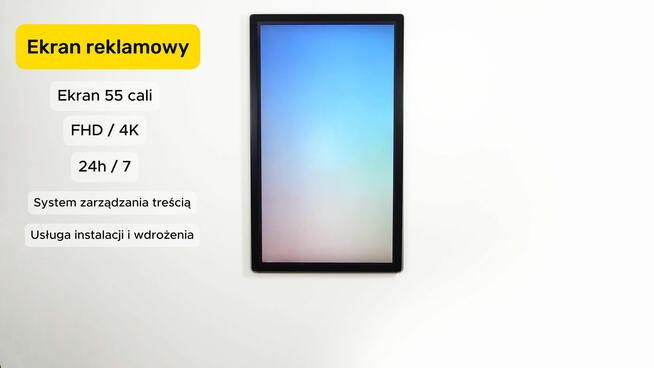 Monitor reklamowy w obudowie metalowej ze szkłem hartowanym