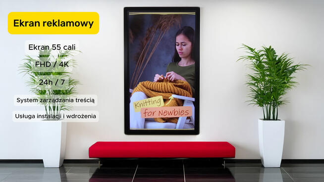 Monitor reklamowy w obudowie metalowej ze szkłem hartowanym