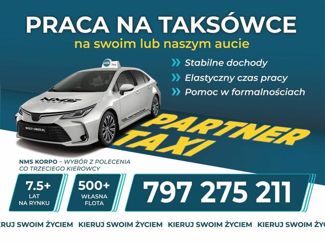 Kierowca kat. B – Własny grafik|TAXI PARTNER|Praca od zaraz