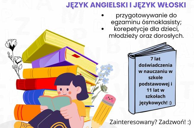 Korepetycje z języka angielskiego i włoskiego w Piastowie