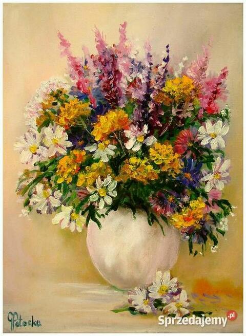 Kwiaty polne obraz olejny 30-40cm dostępny