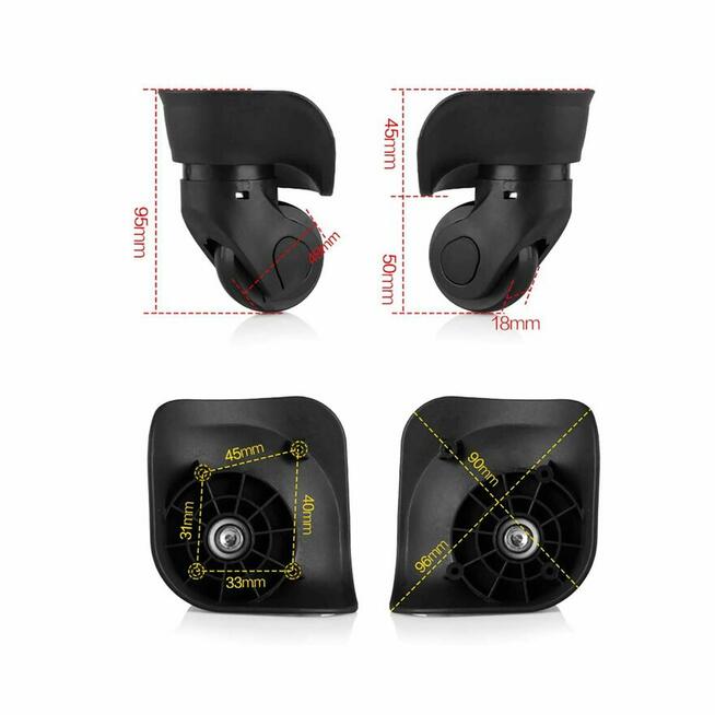 Kółka Obrotowe do Walizki Turystycznej Bagażu Koła Skrętne