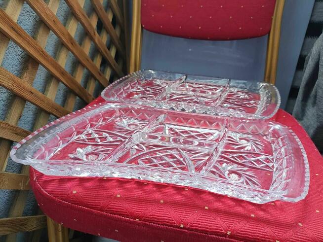 Patera Kryształowa półmisek Taca z Kryształu Salaterka