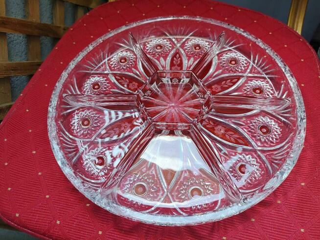 Kryształowa Patera kolorowe szkło Talerz ze szkła Irena