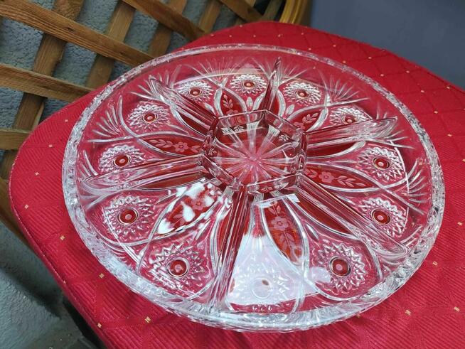 Kryształowa Patera kolorowe szkło Talerz ze szkła Irena