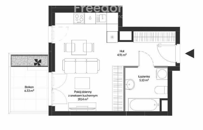 1-pokojowy apartament z balkonem na Mokotowie