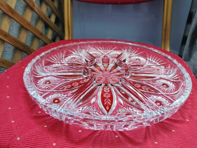 Kryształowa Patera kolorowe szkło Talerz ze szkła Irena