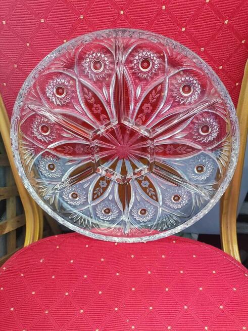 Kryształowa Patera kolorowe szkło Talerz ze szkła Irena