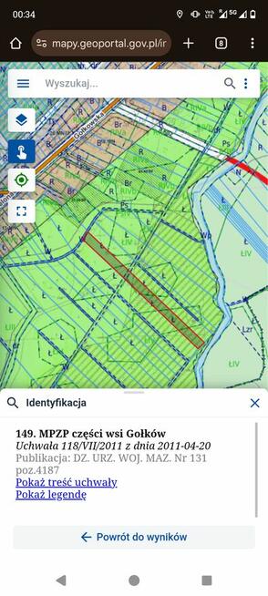 Na sprzedaż działka 5617 m² – Gołków (gm. Piaseczno) – in