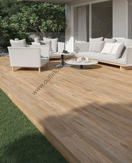 Płyty drewnopodobne miodowe tarasowe 120x40 Tauro honey