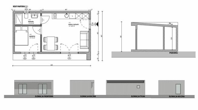 Nowoczesny dom letniskowy całoroczny drewniany