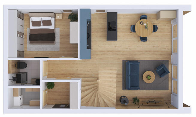 Dom całoroczny z piętrem MODERN 70m2 na zgłoszenie stodoła