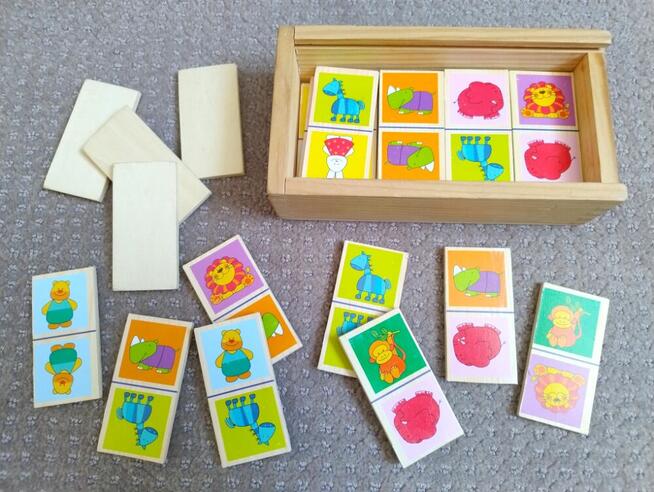 Domino drewniane gra dla dzieci