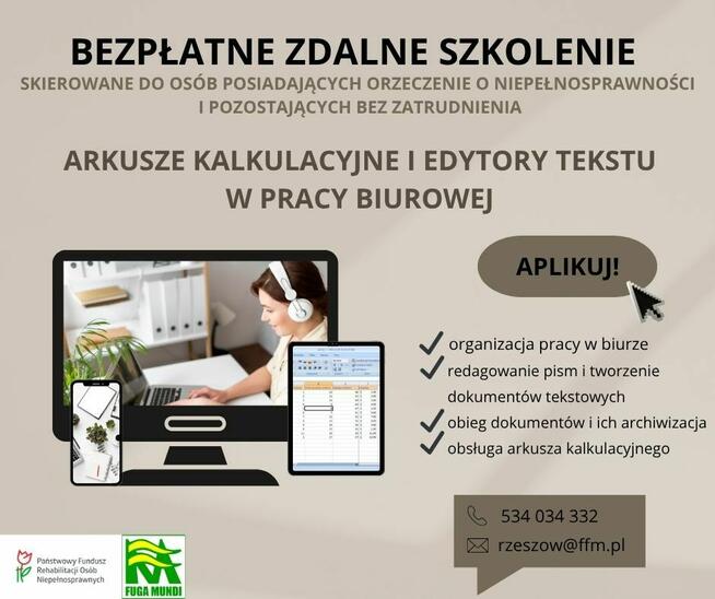 Pracownik biurowy dla osób z orzeczeniem