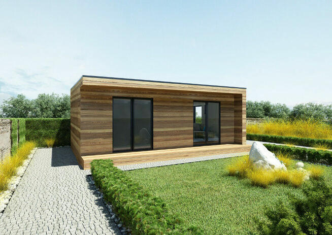 Nowoczesny dom letniskowy całoroczny drewniany