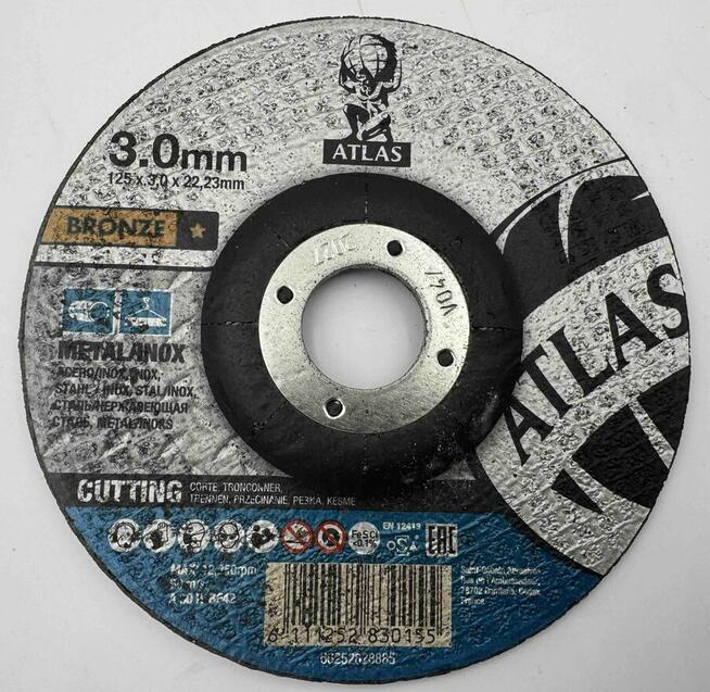 Tarcza do metalu 125X3X22.23MM - ATLAS BRONZE - stal czarna