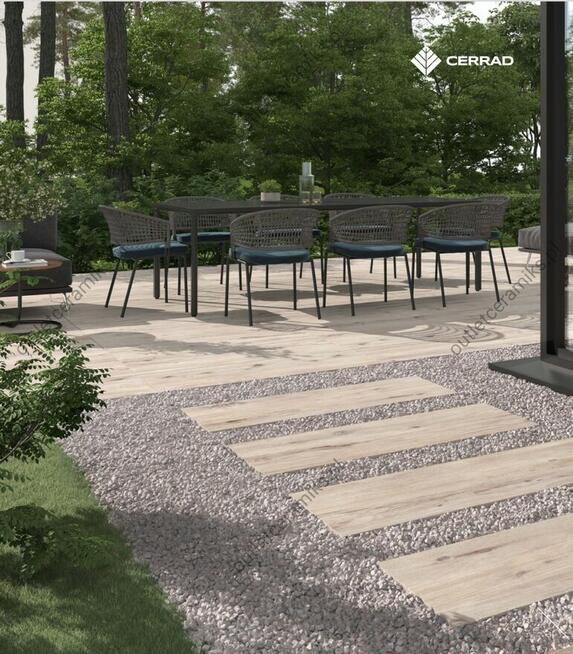 Płytki na taras, schody 120x40 drewno Garden wood lightbrown