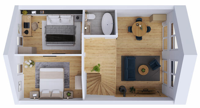 Dom całoroczny z piętrem MODERN 70m2 na zgłoszenie stodoła