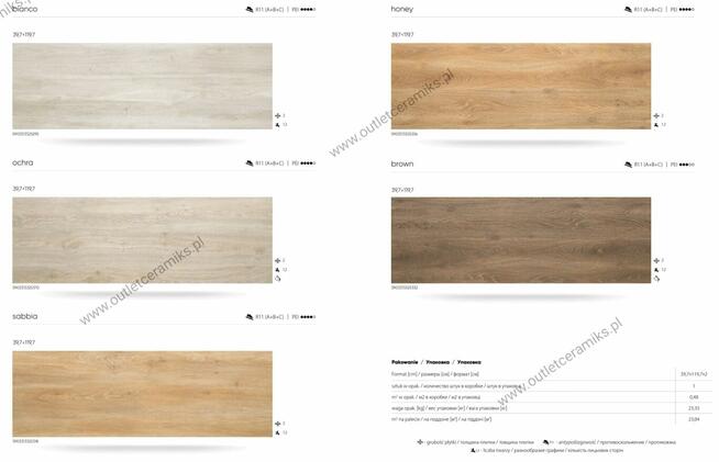 Płyty drewnopodobne tarasowe 2 cm 120x40 Tauro honey gat.1