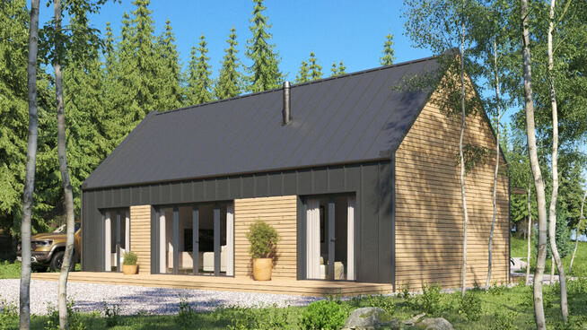 Dom mieszkalny całoroczny SVEN – nowoczesna stodoła 70m2