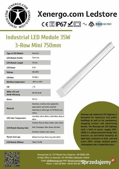 Moduł Przemysłowy LED 35W 750mm