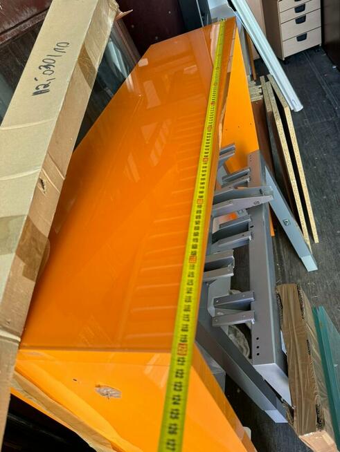 Recepcja biało pomarańczowa połysk Szkło lakierowane locobel