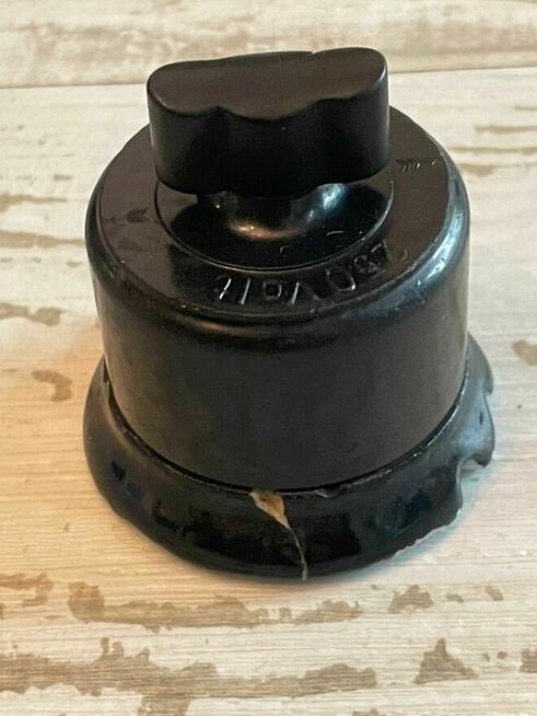 Stary włącznik bakelitowy porcelanowy Vintage Industrial PRL
