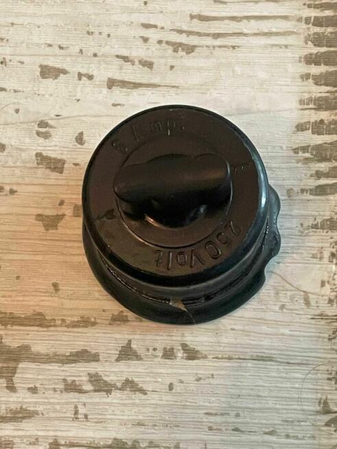 Stary włącznik bakelitowy porcelanowy Vintage Industrial PRL