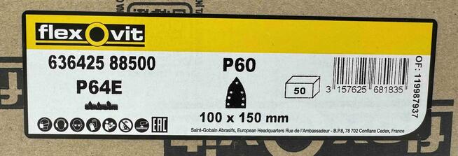 AKRUSZ ŚCIERNY, SZLIFIERSKI SELFGRIP 100X150MM GR60 6+1 HOLE