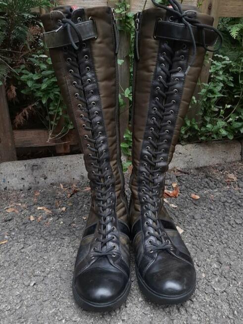 Buty PRADA do jazdy konnej lub wysokie trampki w stylu rocko
