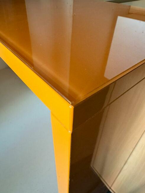 Recepcja biało pomarańczowa połysk Szkło lakierowane locobel