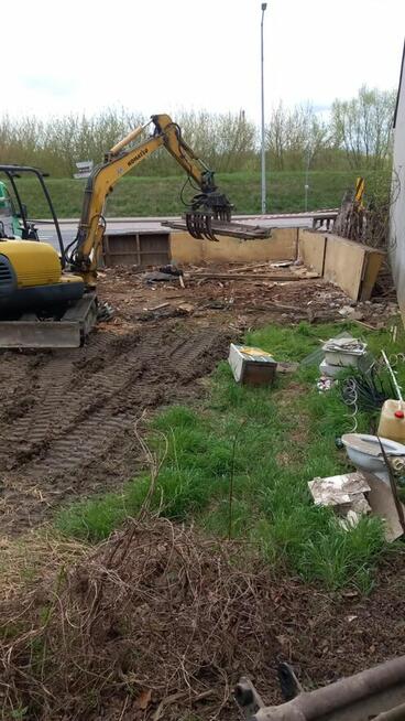Usługi koparką, prace ziemne, wyburzenia, niwelacja terenu,
