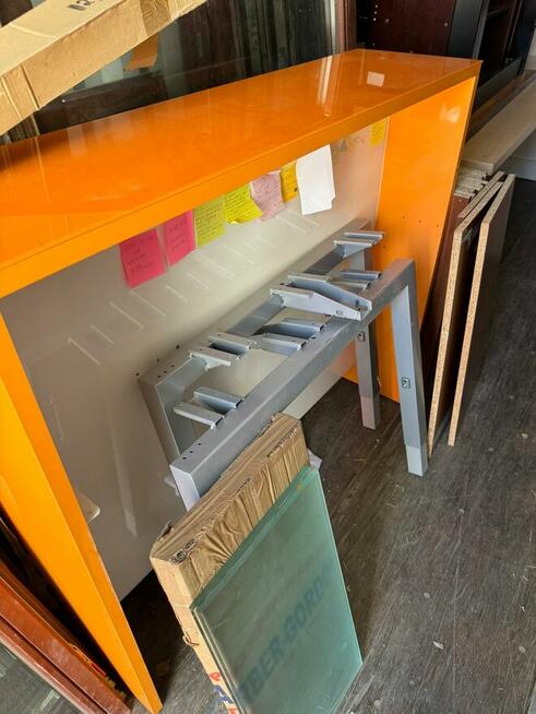 Recepcja biało pomarańczowa połysk Szkło lakierowane locobel