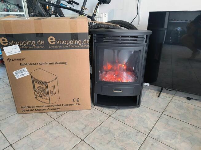 Kominek stojący z funkcją grzewczą elektryczny KESSER czarny