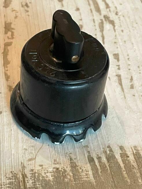 Stary włącznik bakelitowy porcelanowy Vintage Industrial PRL