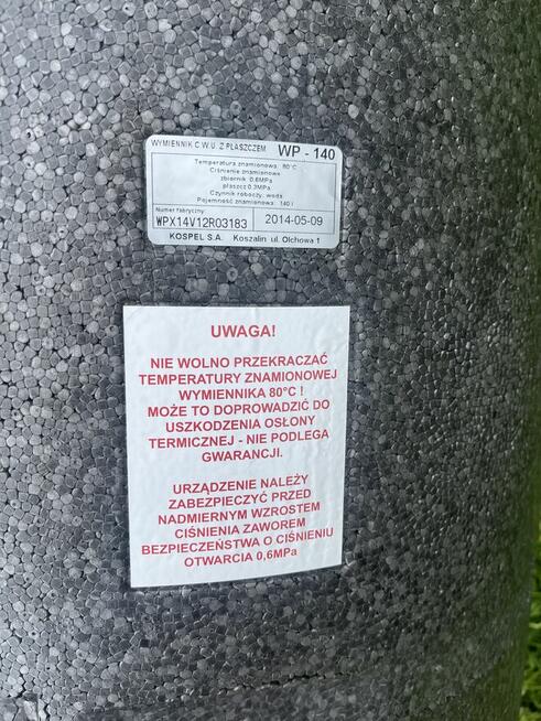 Bojler dwupłaszczyznowy 140l