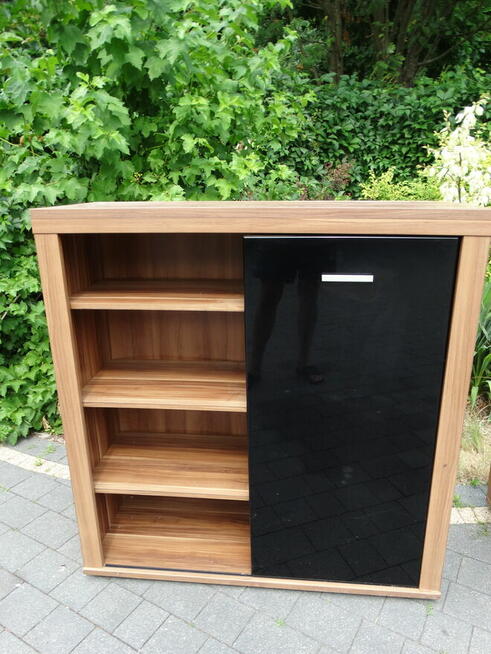 Elegancka Komoda Szafka czarny połysk/czarna śliwka Dekodom