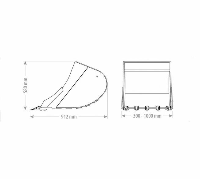 ŁYŻKA PODSIĘBIERNA Z ZĘBAMI 5 - 6 T