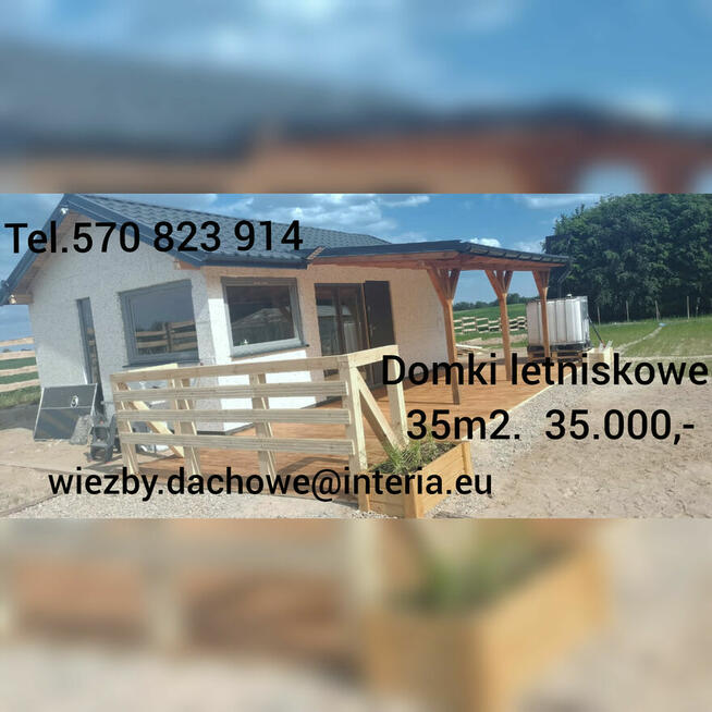 Domek letniskowy z fundamentem.Stan surowy otw.Materiał +rob
