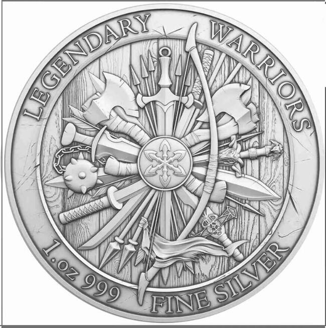 Moneta srebrna Legendary Warriors Spartakus 1 uncja srebra