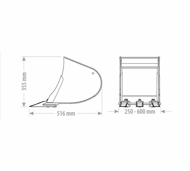 ŁYŻKA PODSIĘBIERNA Z ZĘBAMI 1,9 - 2,6 T