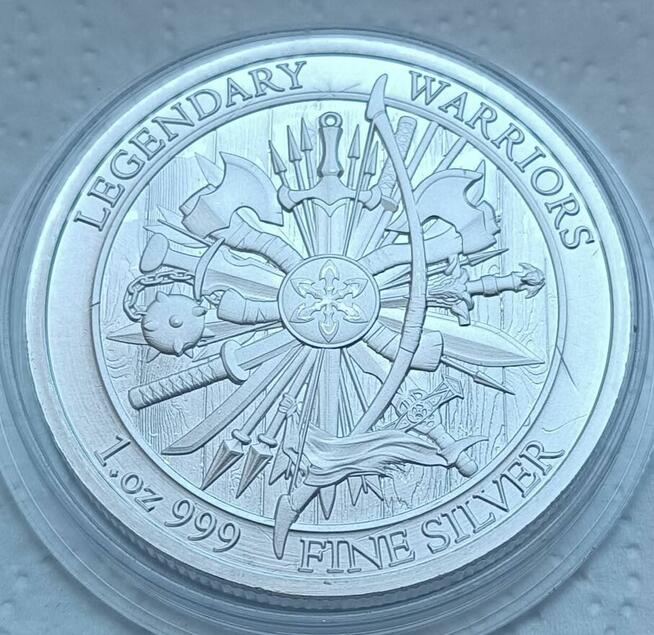 Moneta srebrna Legendary Warriors Spartakus 1 uncja srebra